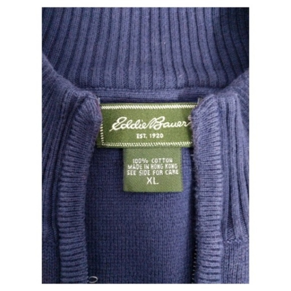 🌻🍃Eddie Bauer XL Full Zip Navy Cotton Cardigan Sweater (Bundle Sale)🌻 - Picture 13 of 15